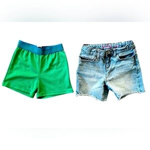 New Balance and Children’s Place Shorts, Bundle, Girl’s SZ: 6, Green and Blue
